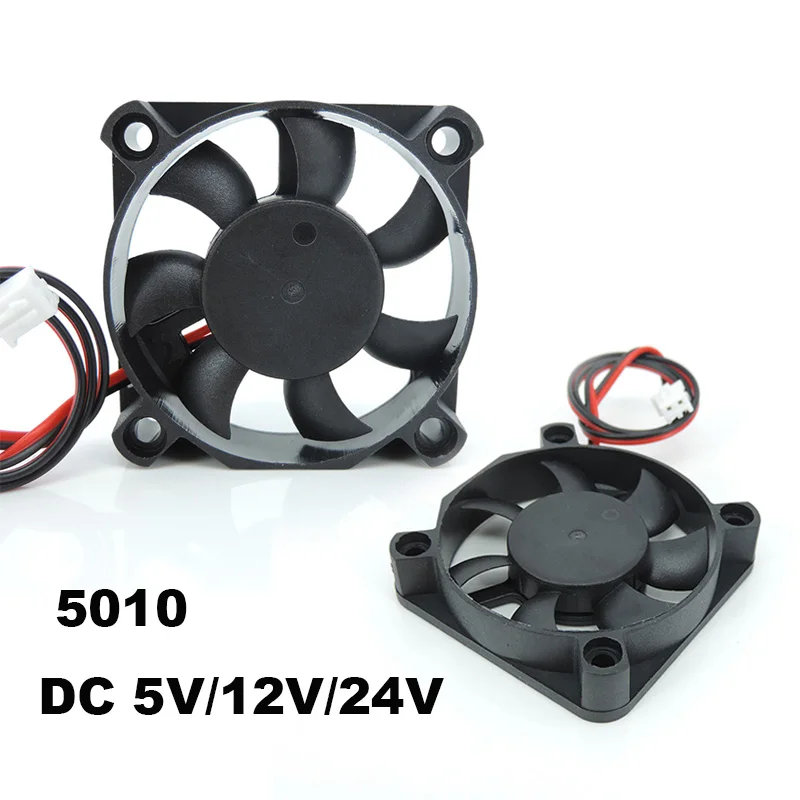 DC 5010 5V/12V/24V Computer CPU Cooler Mini Ventola di raffreddamento 50MM Piccola ventola di scarico per stampante 3D 2 pin 50x50x10mm W1