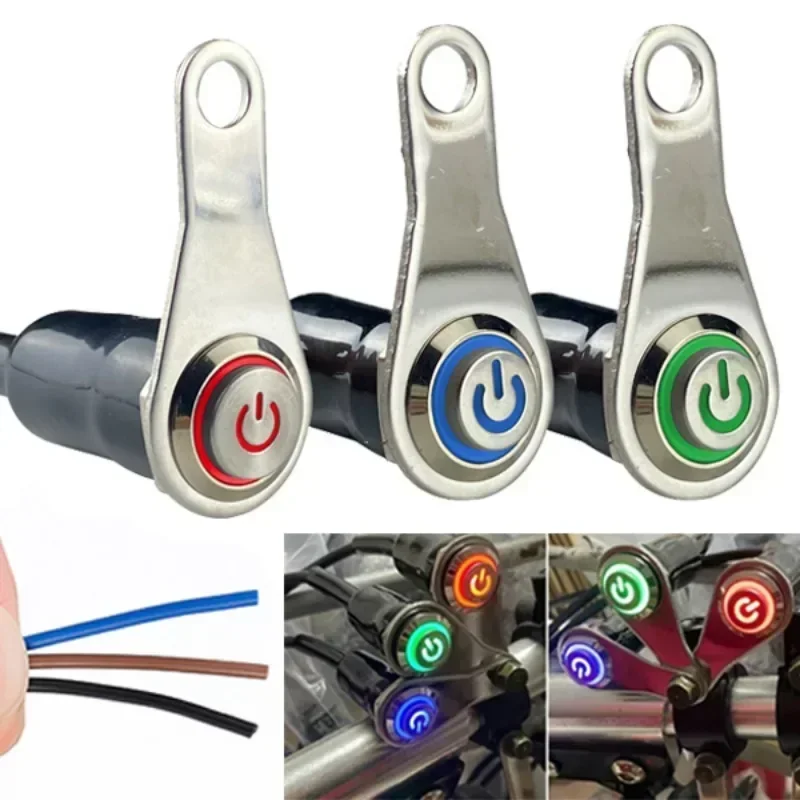 Motorrad Schalter EIN + AUS Lenker Halterung Aluminium Legierung Wasserdichte 12V LED Nebel Licht Lampen Motorrad Hupe Push button Schalter