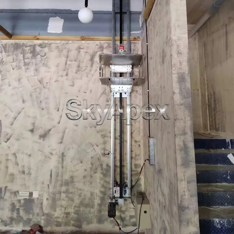 

Restaurant Simple Food Elevator Dumbwaiter Single Double Rail Smart Voice Small Tray Lifting Serving Lift