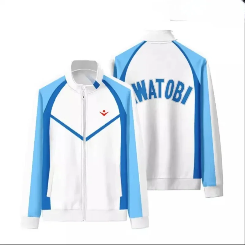 Anime Free! Iwatobi Swim Club Haruka Nanase Rin Matsuoka Cosplay Zipper Jacket Harajuku Cardigan Stand Collar Baseball Jacket