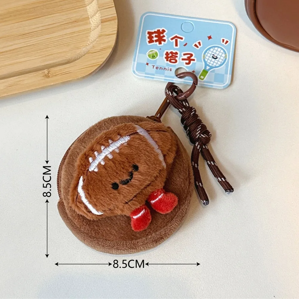 Cute Multifunctional Coin Purse Sports Ball Theme Lanyard Strap Lipstick Bag Creative Bag Pendant Charm