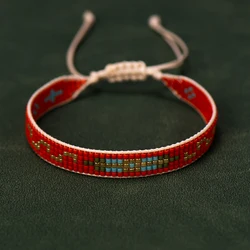 2023 Miyuki Bracelet Set Woven Vintage Charm Jewelry Beaded Pulsera For Women Girls Red Summer Boho Beach Accessories Wholesale