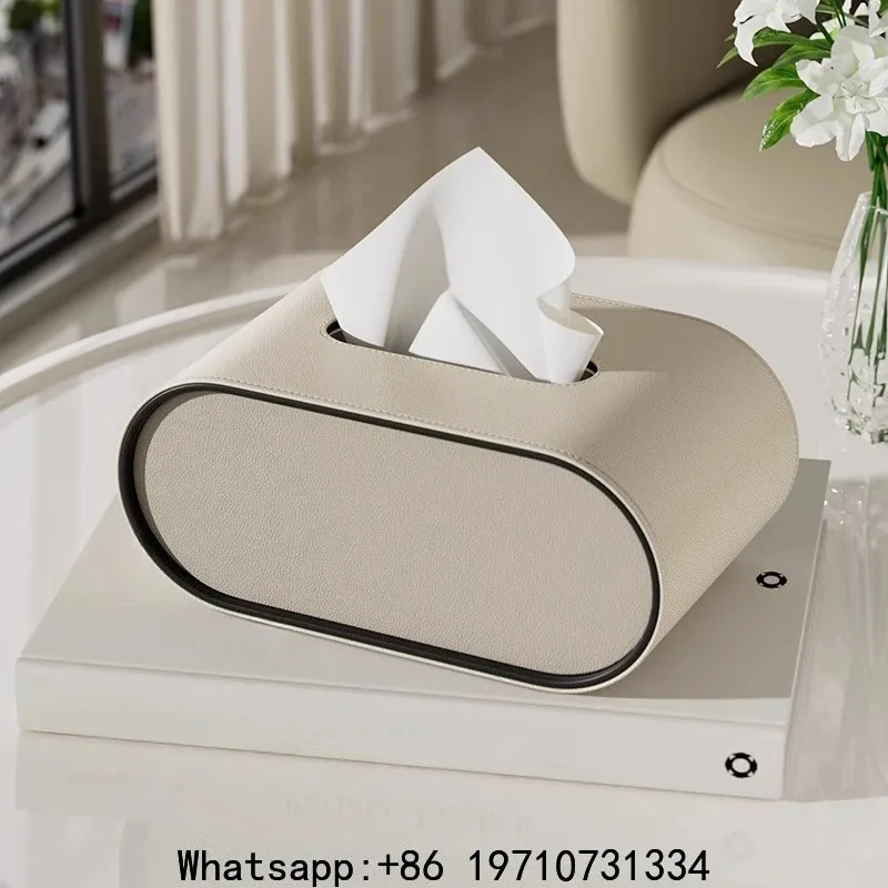 Leather tissue box, simple high-grade tissue box, light luxury tissue box suitable for living room, bathroom, office, hotel