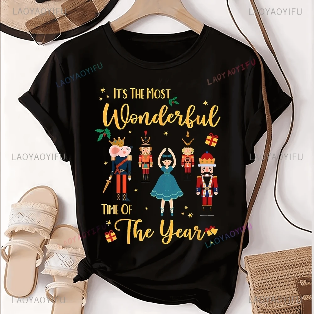 NUTCRACKER Ballet Christmas Dance Ballet Printed T-shirt Top Nutcracker Trend Short Sleeve Unisex Shirt Graphic Large T-shirt