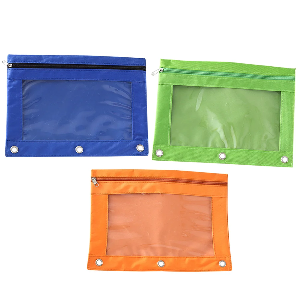 Estuche para lápices de tres agujeros, soportes para bolígrafos, carpeta desmontable para Clips de bolsillo de 3 anillas