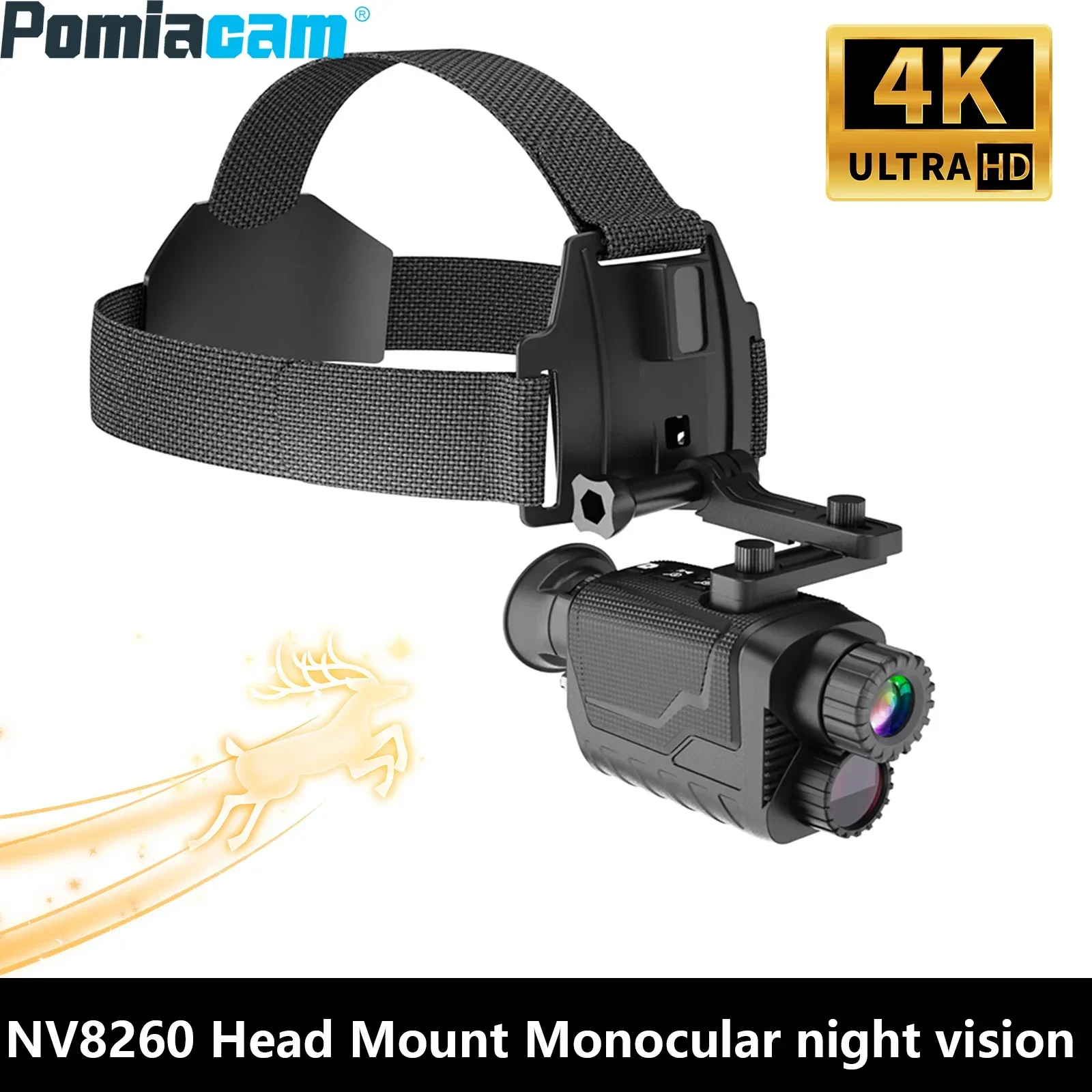 

NV8260 Head-mounted Monocular 4K HD 400M Infrared Night Vision Camera 8X Digital Outdoor Infrared Night Vision Telescope