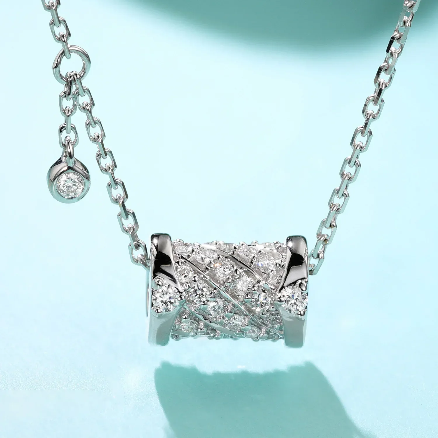 Collar de plata de ley S925, colgante de diamante blanco Natural, joyería para mujer, joyería de plata fina 925, colgante de boda Bizuteria