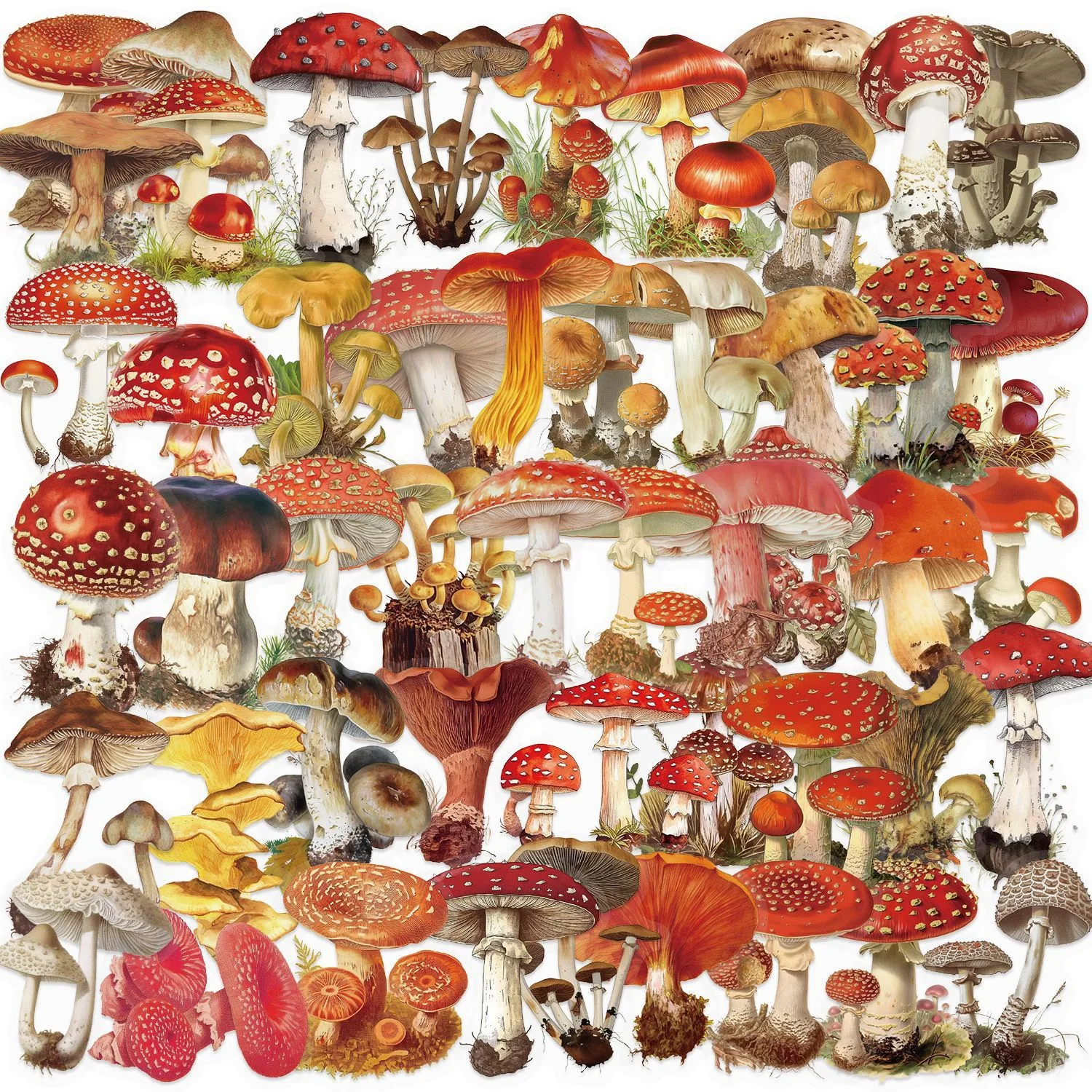 50 Uds. De pegatinas transparentes de setas del bosque Vintage, bricolaje, álbum de recortes para niños, teléfono, maleta para portátil, guitarra, coche, monopatín, casco