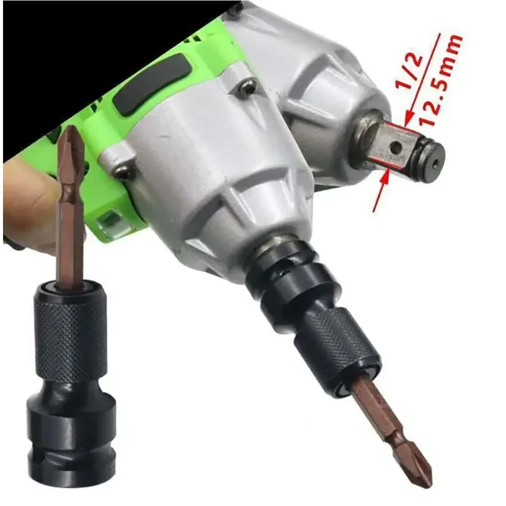 Hex Ratchet Socket Impact Wrench Socket 1/2 Inch Square To 1/4 Inch Adapter Spanner Drive Converter Quick Release Tool