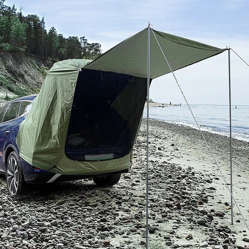 سيارة المضادة للأشعة فوق البنفسجية في الهواء الطلق الخلفية تمديد خيمة التخييم نزهة الخلفية خيمة المظلة السيارات أشعة الشمس واقية المطر لملحقات SUV #5
