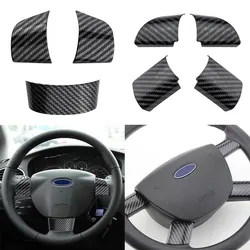 Car Accessories for Ford Focus 2 MK2 2005 - 2011 Steering Wheel Buttons Panel Cover Trim Stickers Carbon Fiber