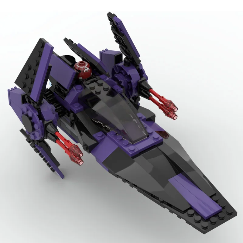 190 PCS Star Scuffle V-Wing Purple MOC Customize Modular Building Block Creative Design Educational DIY Boys Festival Toy Gift