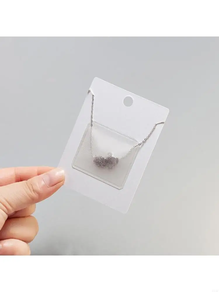 

91AF 100 Pcs Necklace Chain Storage Necklace Card Pouches to Hold Loose Chain for Necklace Display Cards Jewelry Supplies