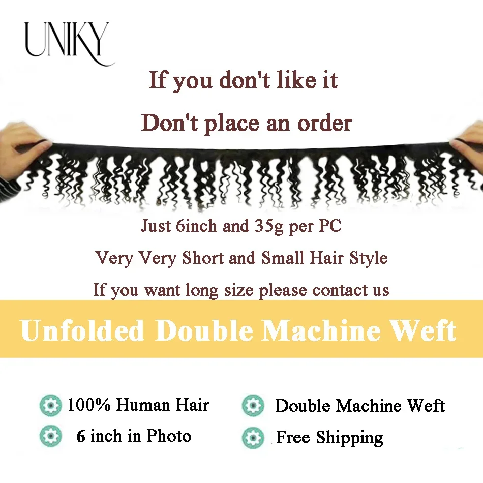 Uniky Deep Wave Hair Bundles Short Deep Curly Hair 3 Bundles Remy Human Hair Extensions Natural Black Brazilian Cheap Bundles