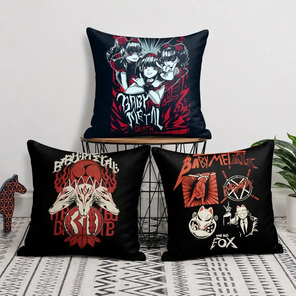 Nice B-Babymetal Rock Cushion Cover Soft Short Plush Pillow Cover Smooth Cozy Texture Cushion Case Home Decor
