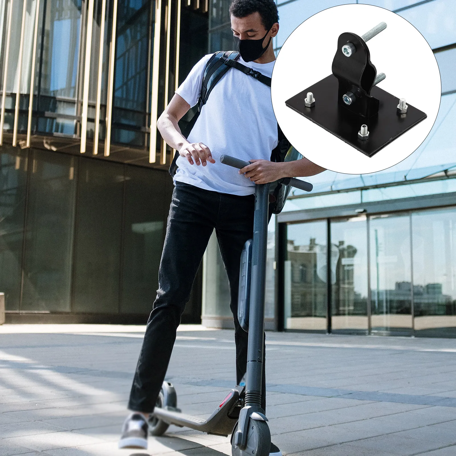 

Front Basket Mounting Rack Black Front Frame Box Supporting For Electric Bike Universal Metal Fixed Bracket Lightweight Sturdy