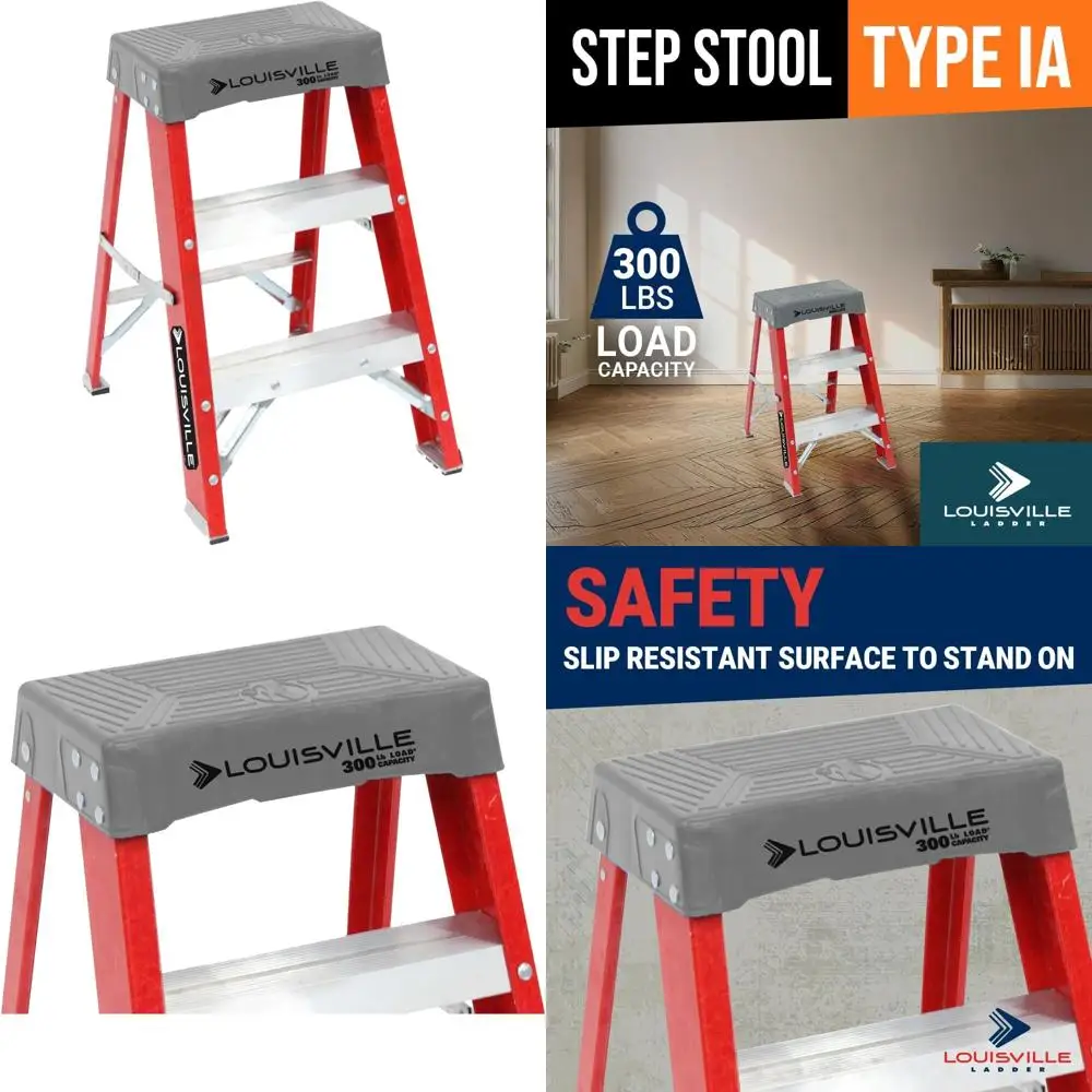 مقعد صناعي من الألياف الزجاجية، قدمين، سعة 300 رطل، النوع IA، شديد التحمل للاستخدام الصناعي #1