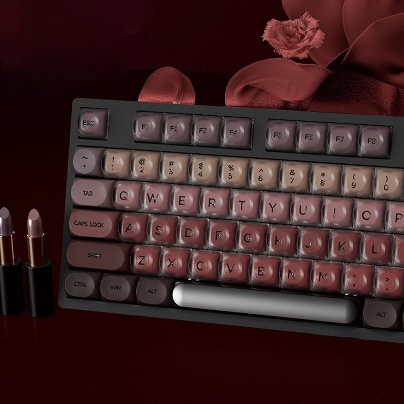 132 مفتاح HOA Profile أحمر الشفاه Keycap PBT Double Shot Keycap لـ Mx Switch لوحة المفاتيح الميكانيكية ISO أدخل قبعات المفاتيح