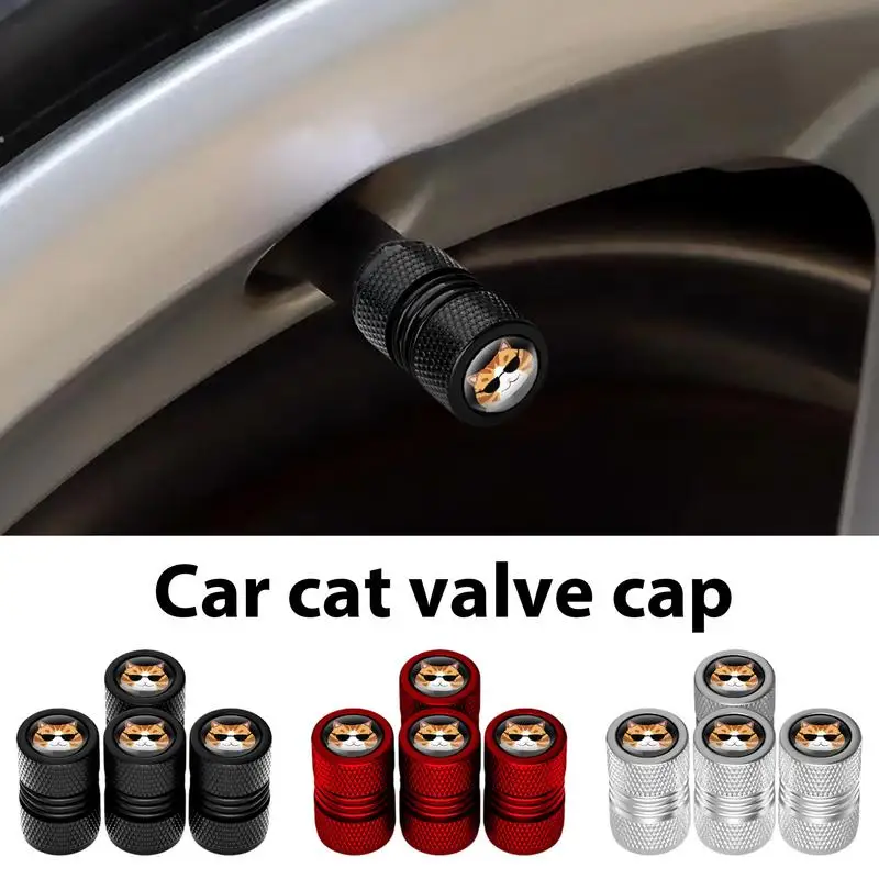 Car Tyre Air Valve Caps 4Pcs Tyre Air Valve Caps Tyre Air Valve Cap Cat Tire Caps Tire Air Cap Tire Valve Stem Cap Cover tools