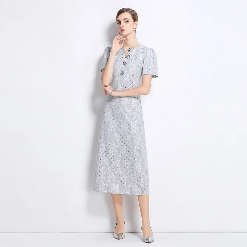 New V-ne Lace Midi Dr Heavy Embroidery Slimming Waist Bodycon Skirt ort Sve mid Waist Other Material Other Pattern