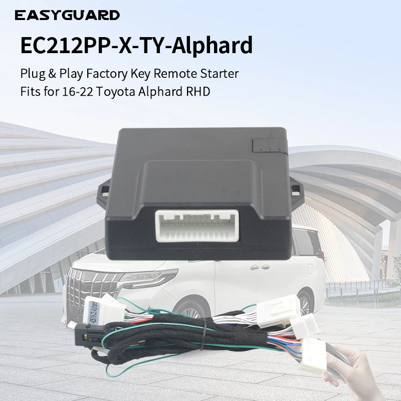 

EASYGUARD Plug & Play Factory Key Remote Starter Fit For 16-22 Toyota Alphard RHD with Push To Start Automation Gear