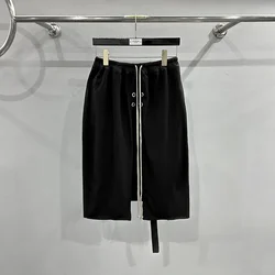 Algodão Casual Drawstring Shorts dos homens, calças R0, furo Design Steetwear, rua alta