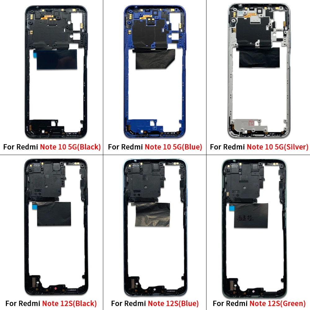 New For Xiaomi Redmi Note 12S 12 Pro 5G / Redmi Note 10 5G Housing Middle Frame Bezel Middle Replacement Parts Middle Frame