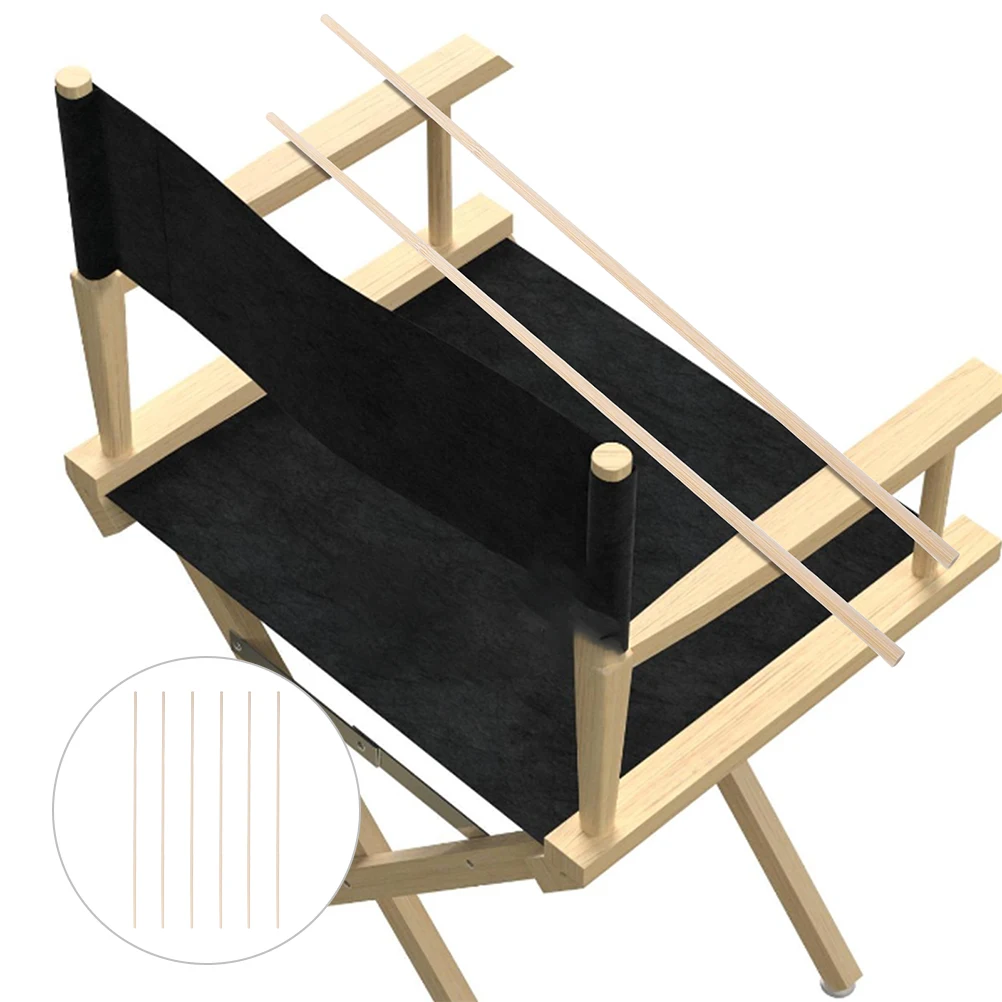 

6pcs Director Replacement Bamboo Sticks Seat Rods Support Frame Parts Canvas Chair Repair Highchair Solid Rods Lightweight Round