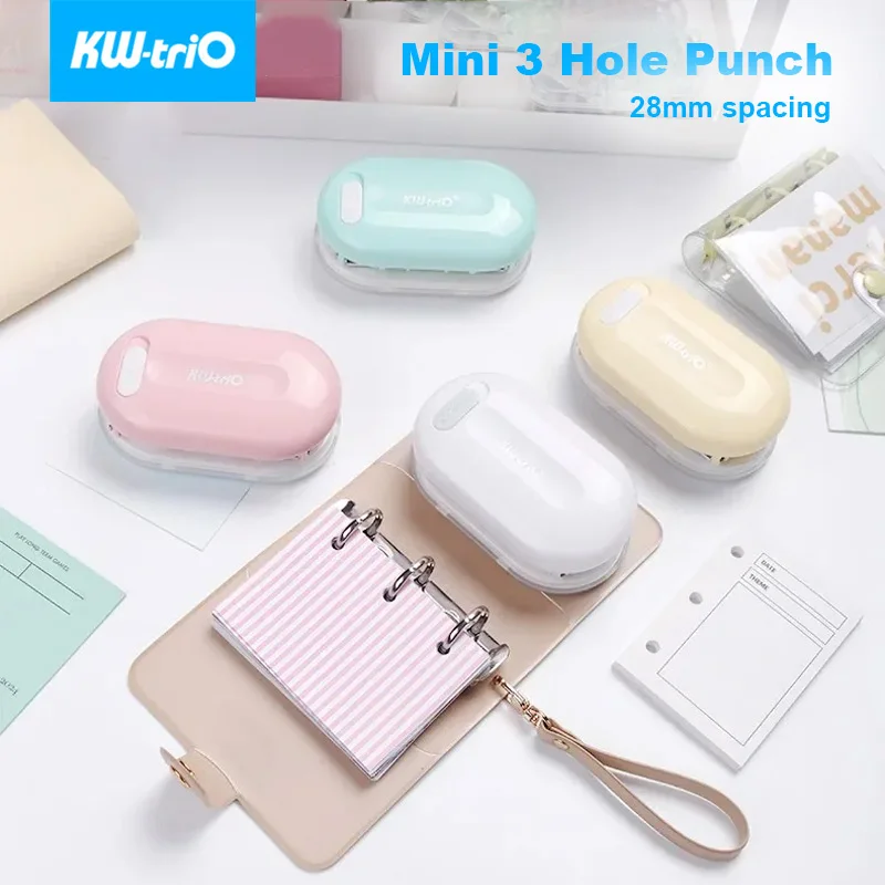 

KW-TRIO 3-Hole Paper Puncher With Knife Lock 28mm Spacing For Handicrafts Card A4 A5 B5 Paper Creative Stationery Office Gadgets