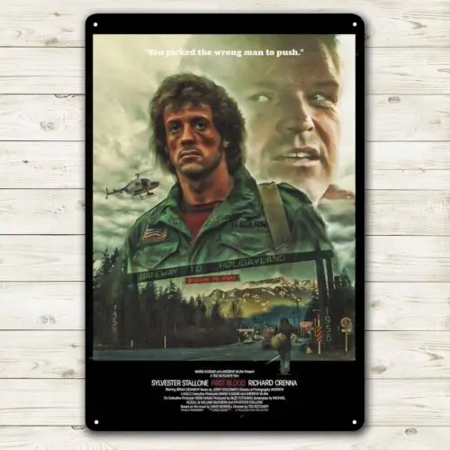 First Blood Movie Metallposter Blechschild Sylvester 20x30cm Platte-Aluminium