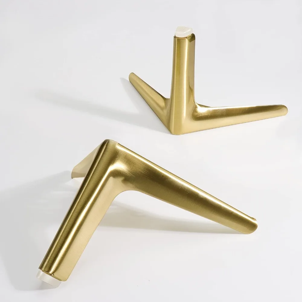 Gambe per mobili in oro spazzolato da 6 pollici, gambe per mobili Set di 4 piedini per mobili moderni Gambe da tavolo in metallo per armadio divano divano Ch