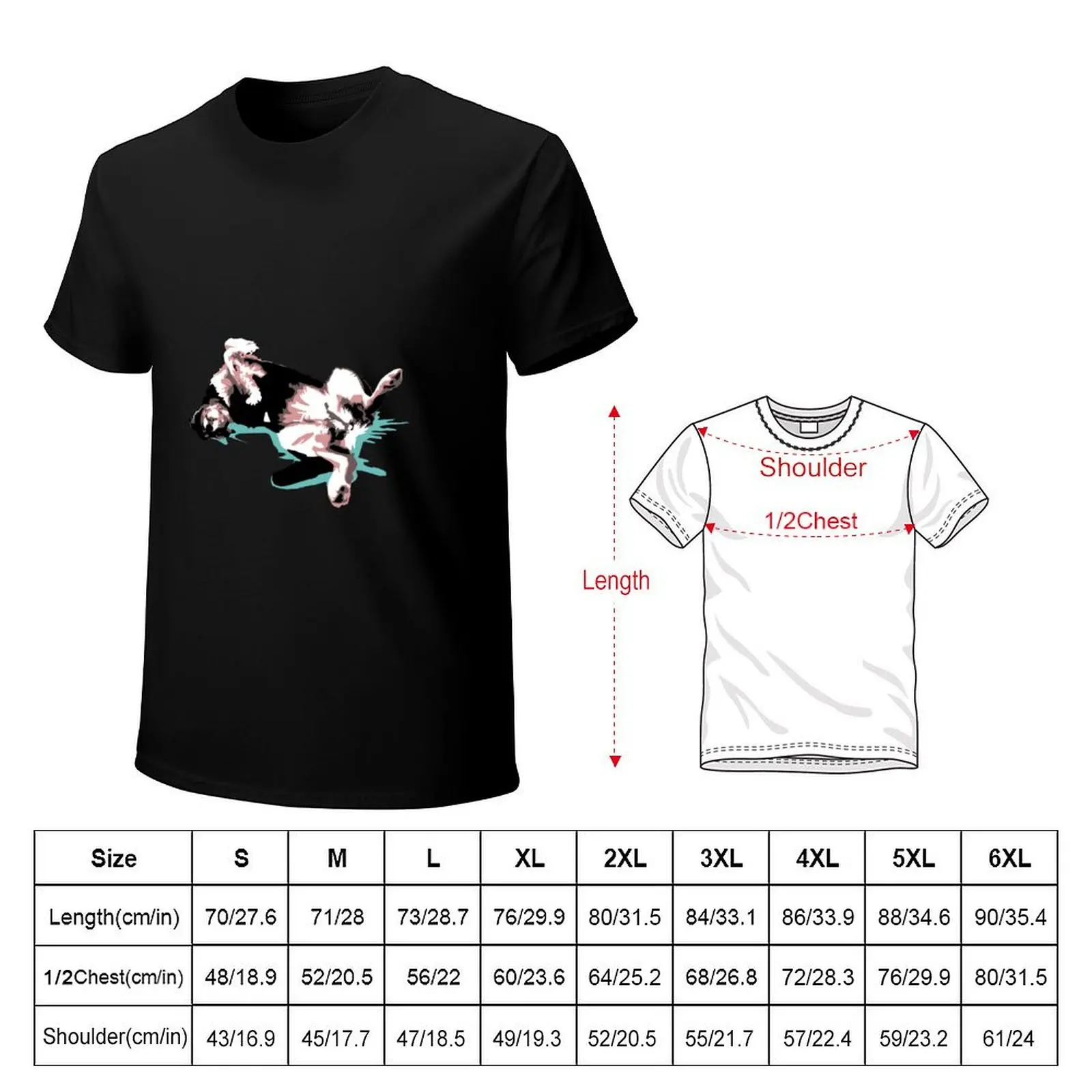 Dog waiting for a belly rub T-Shirt Non-Shrink Basic Cotton T-Shirt