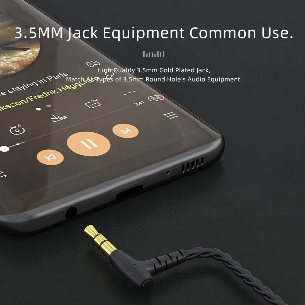 CVJ V2 Cores OFC Earphone Detachable Cable 0.75-0.78-MMCX Connector Wire In-ear Headphone Cable Suitable For KZ TRN CCA Earphone