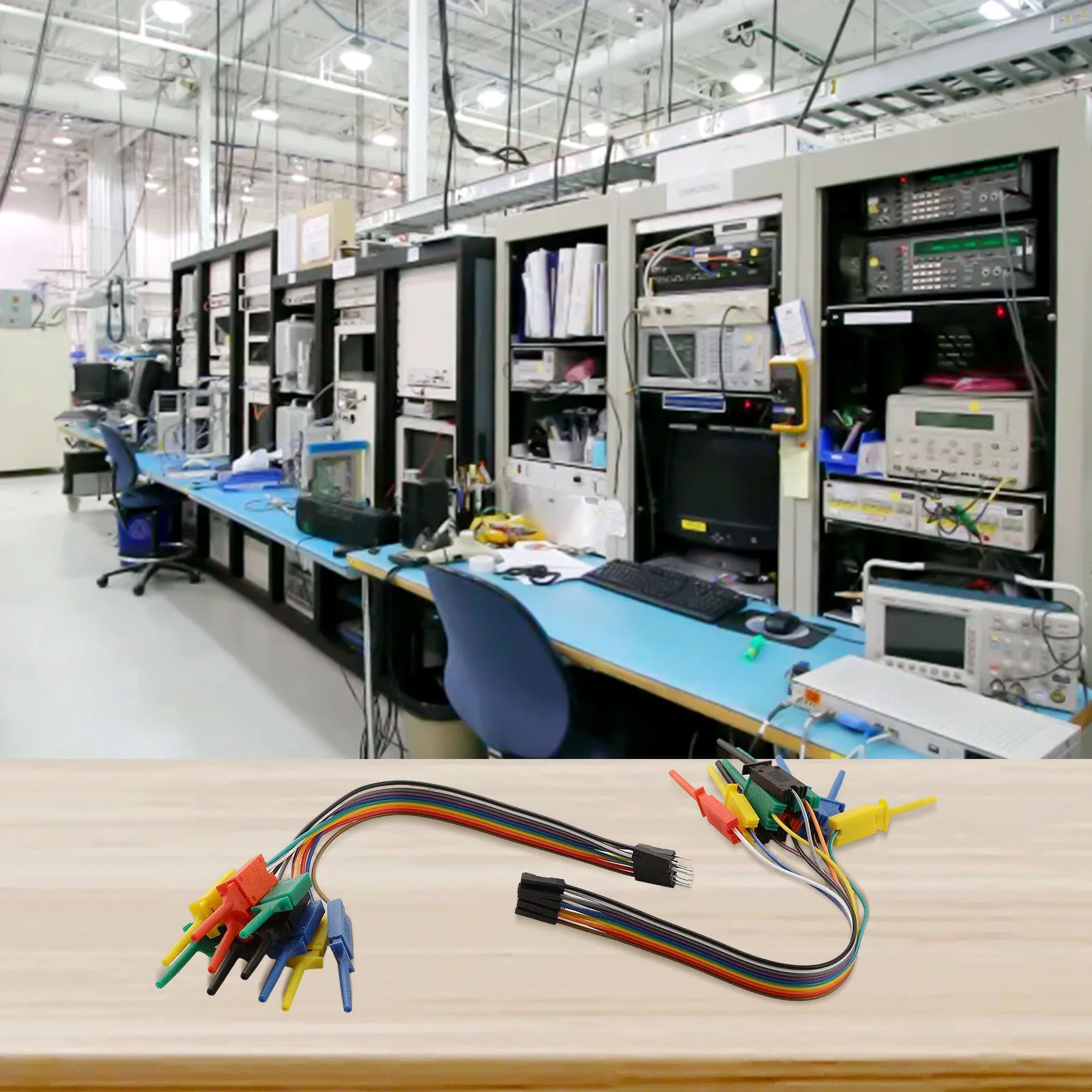 

For Circuit Testing Male Female Pins Logic Analyzer Clips For Electrical Connections Blue Pure Copper Conduction