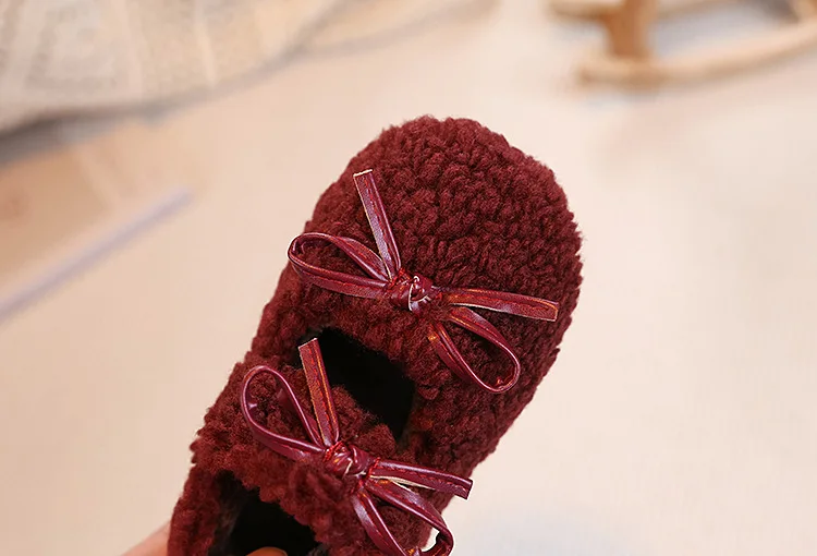 Kinderschuhe Winter Kleinkind Mädchen Mode Prinzessin Mary Jane Party Kleid Ballerinas Kinder Marke Warme Pelz-Schleife Weiche Sohle – Detail 7