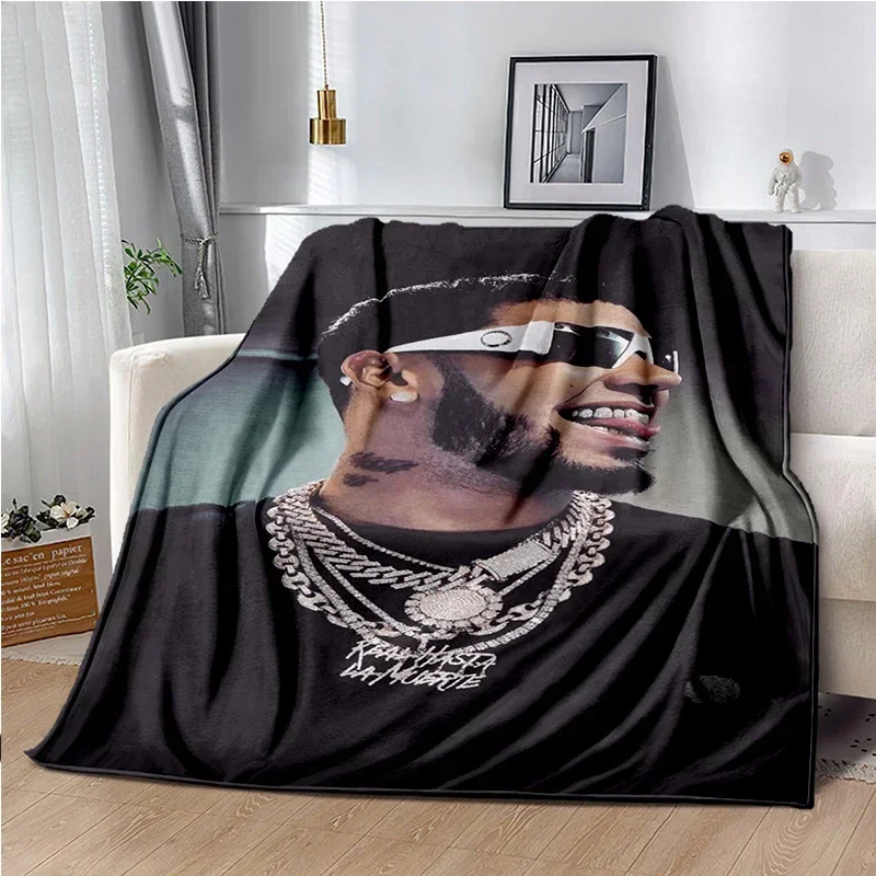 Anuel AA Rapper Hip Hop Singer Blanket Sofa Office Hiking Picnic Super Soft Quilt Fashion Flannel Throws Blanket birthday Gift