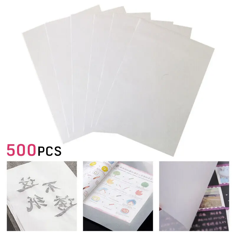 500xTracing Paper Art Craft Drawing Pad Calligraphy Book Translucent Copy Sheets Handmade Paper Craft Copy Paper New