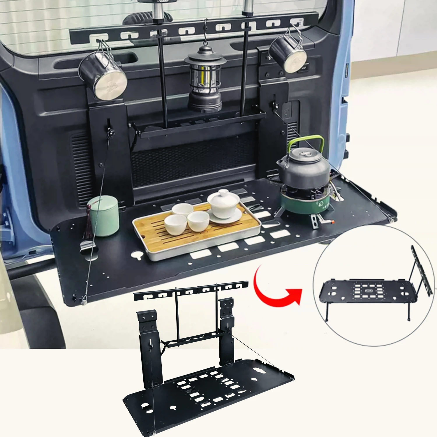 

Fit for GWM Tank 300 2020-2025 CGZ Camping Table Tailgate Storage Rack Foldable Panel Trunk Extension Racks