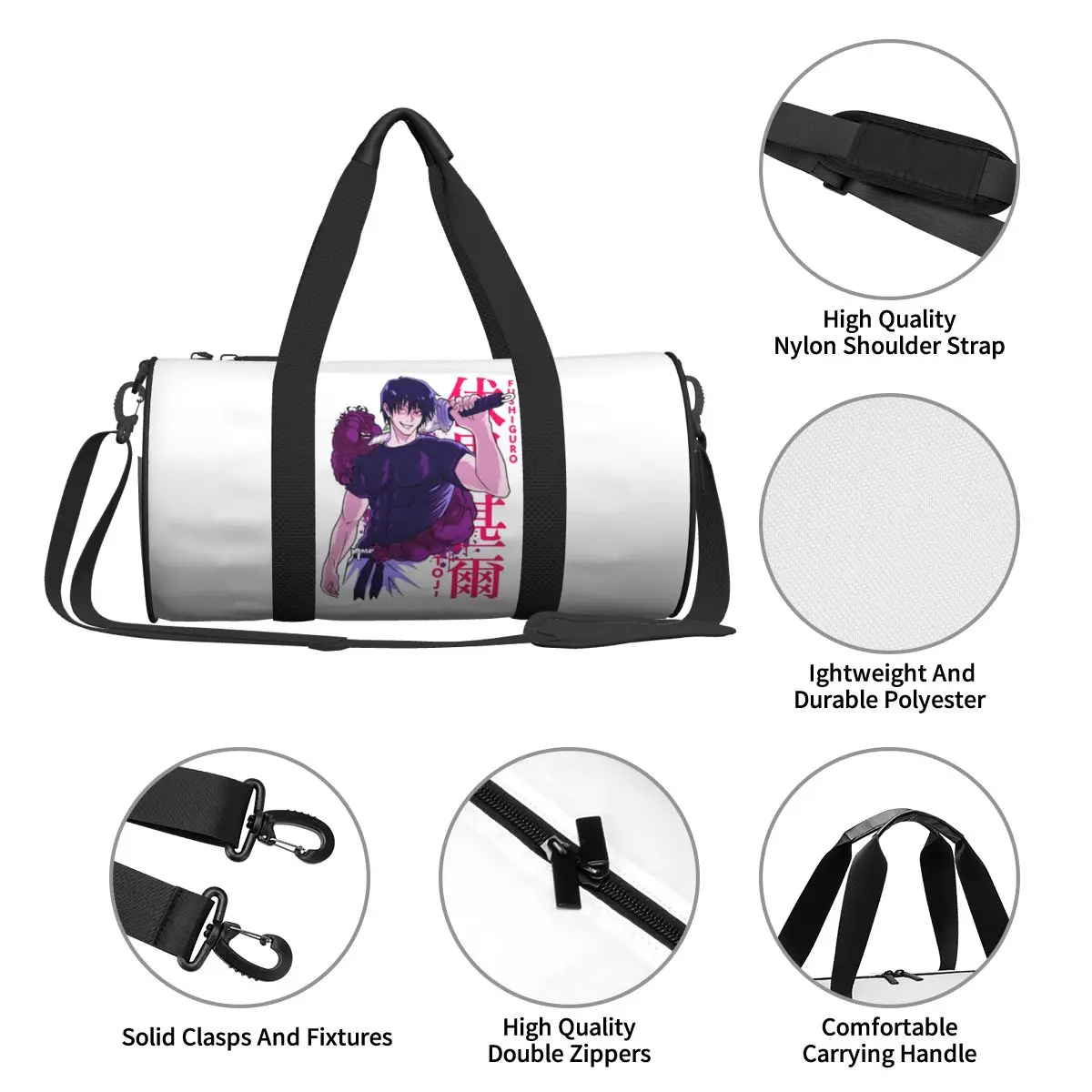 Bolsa de gimnasio de Anime Satoru Fushiguro Megumi, bolsas deportivas de entrenamiento para hombres y mujeres, bolsa de Fitness colorida de gran capacidad, bolso de fin de semana