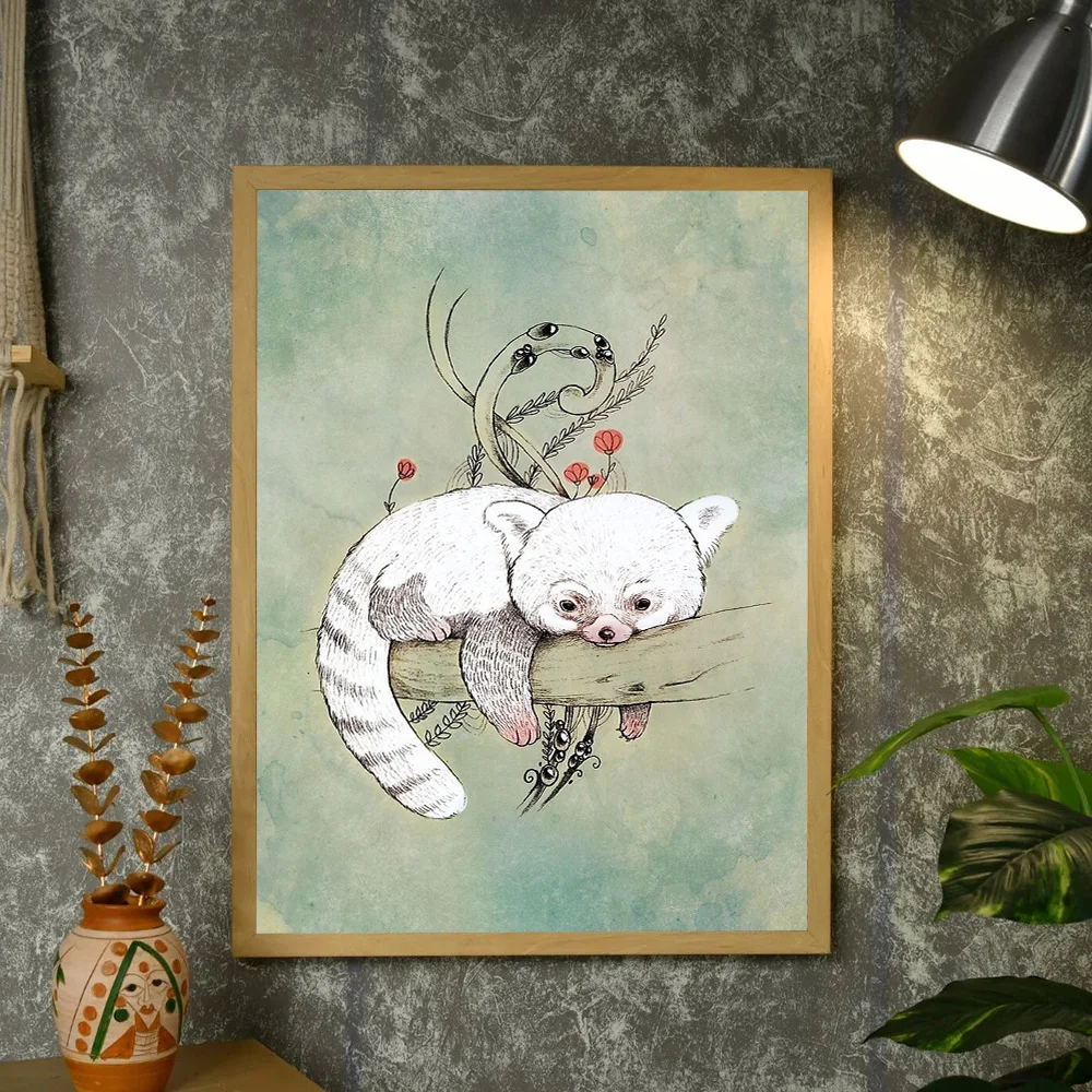 لطيف كوالا الدب جدار الفن قماش طباعة الحيوان المشارك ديكور المنزل غرفة الاطفال ديكور الحضانة الجدار الشنق هدية الفن الحديث