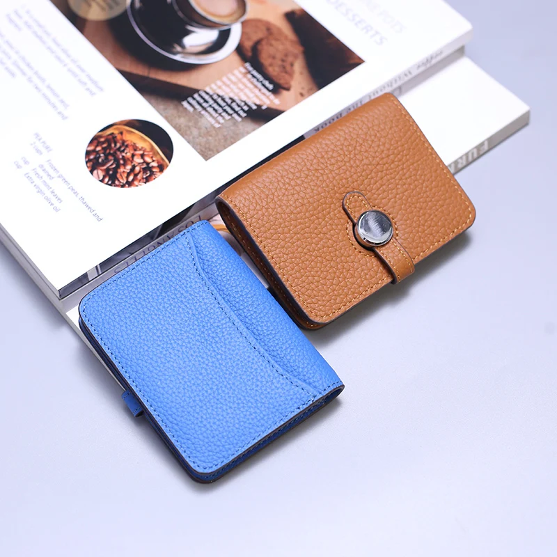 Genuine Leather Unisex Money Bag Luxury Design Famous Brand Hasp Square Wallet Fashion Card Holders Women Small Coin Purses