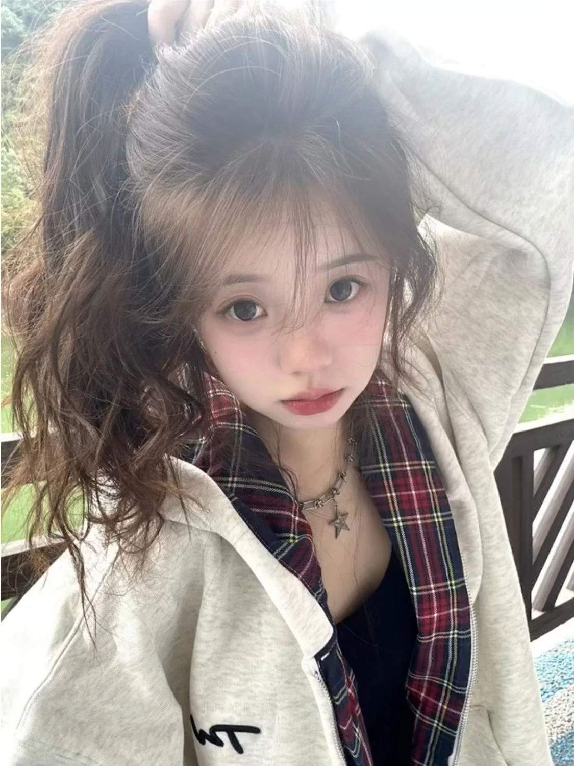 レトロアメリカンアイ チェック柄パーカー ジャケット レディース ゆったり 冬新作 スリムトップ 暖かい 通勤 スリム ロング丈 ジップアップ