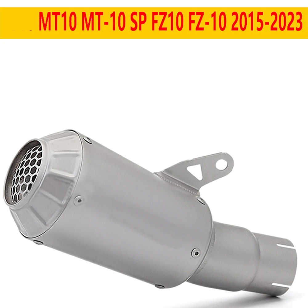 High - Efficiency Muffler With Mesh Moto For MT10 MT-10 SP FZ10 2015- 2023 Motorcycle Exhaust Escape Systems Link Pipe Slip-On