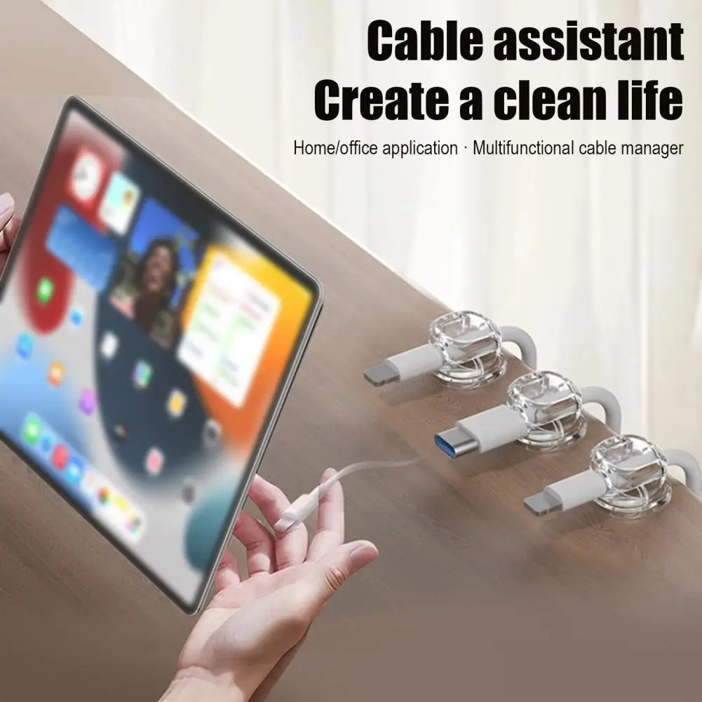 Magnetic Cable Holder Self-Adhesive Cable Organizer Easy Installation Cable Clip with Spring Desk Home Office Car Cord Organizer