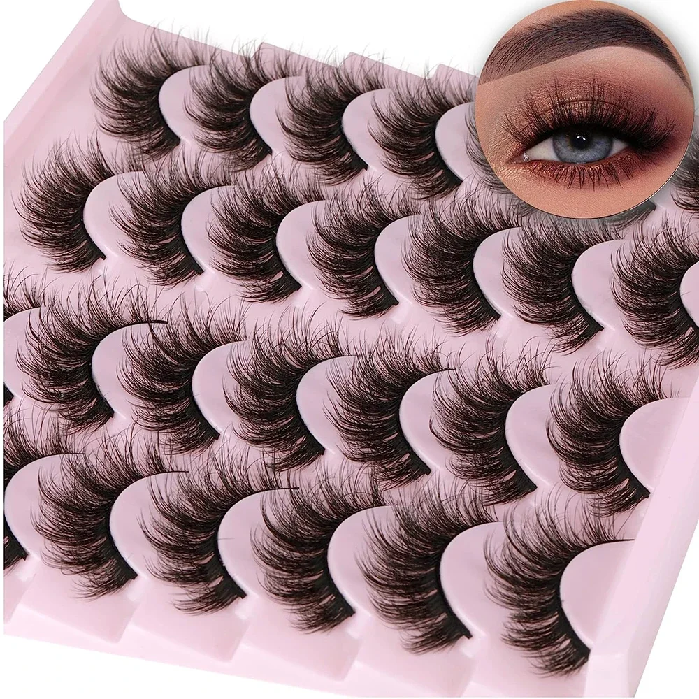 14 Paar wispy Nerz Wimpern flauschige Wimpern natürlichen Look 5d Volumen 16mm gefälschte Wimpern Pack