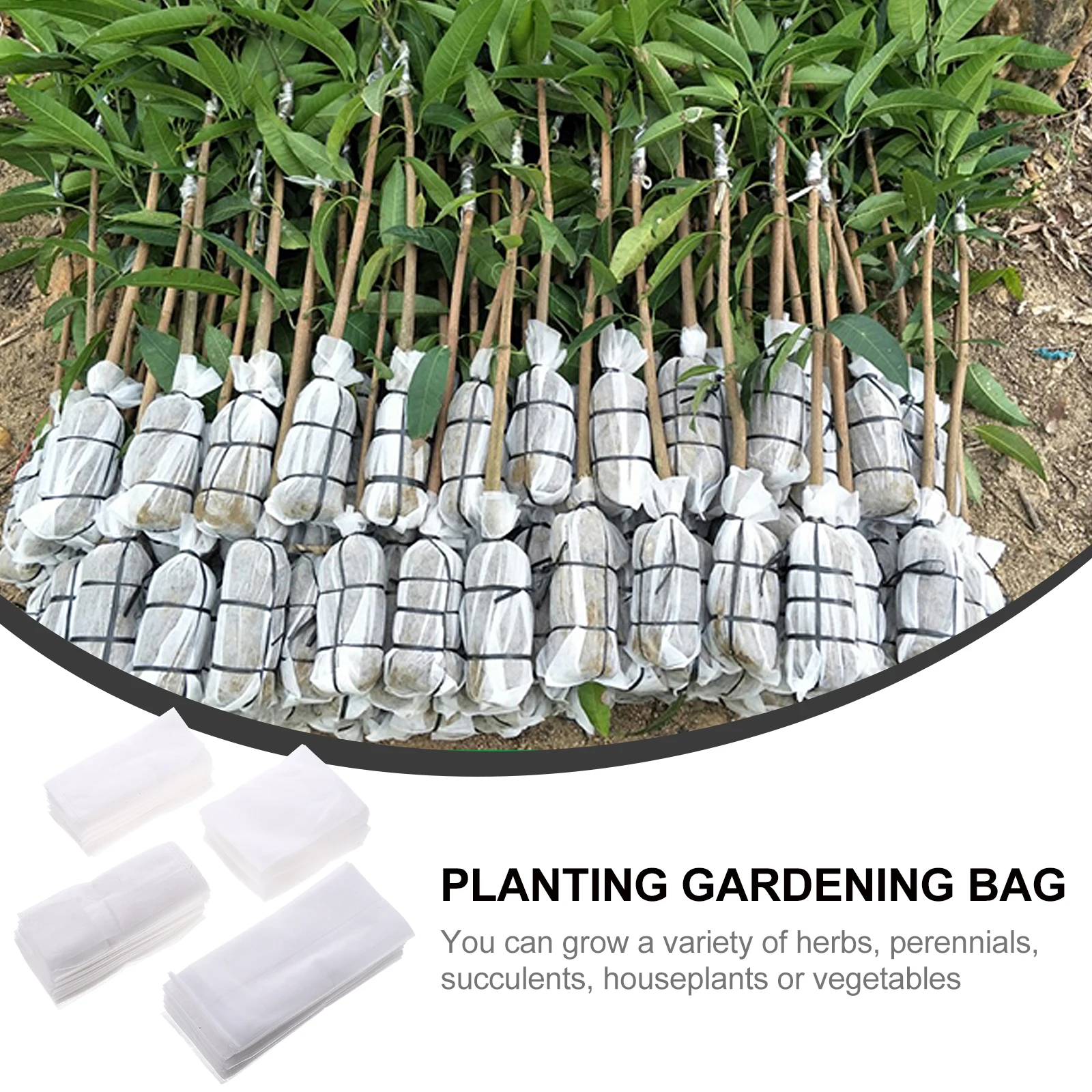 

400Pcs 4 Size Non-Woven Fabric Pots Self-Draining Planting Bags for Healthy Plants Garden Supplies Planting Gardening Bag