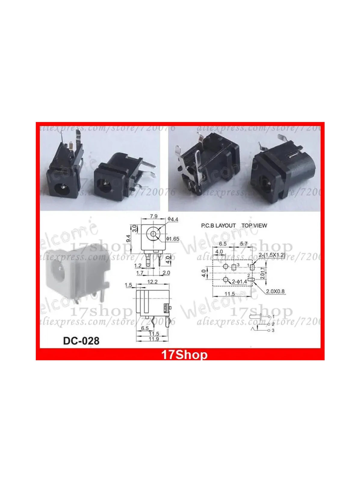 tomada de alimentacao para notebook 200 pecas ac 40 mm x 17 mm dc porta pcb computador 01