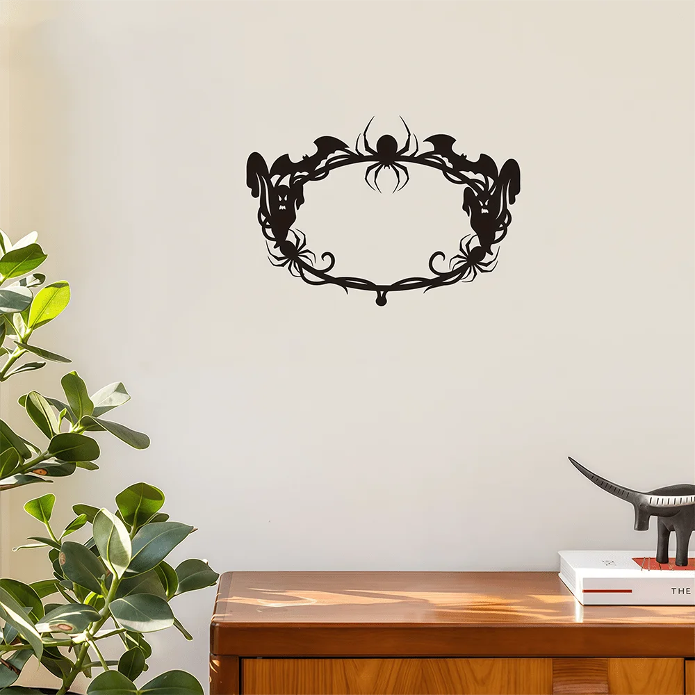 ArtLife Vintage Gothic Halloween Wreath Spooky Decor with Bats Spider Webs for Front Door Haunted House - view 5
