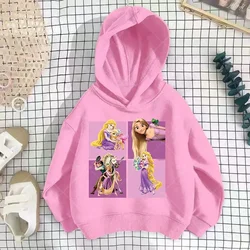 Disney Hoodies Tangled Rapunzel Cartoon Anime Print Men Women Oversized Sweatshirts Hoodie Kids Pullovers Tracksuits Clothing