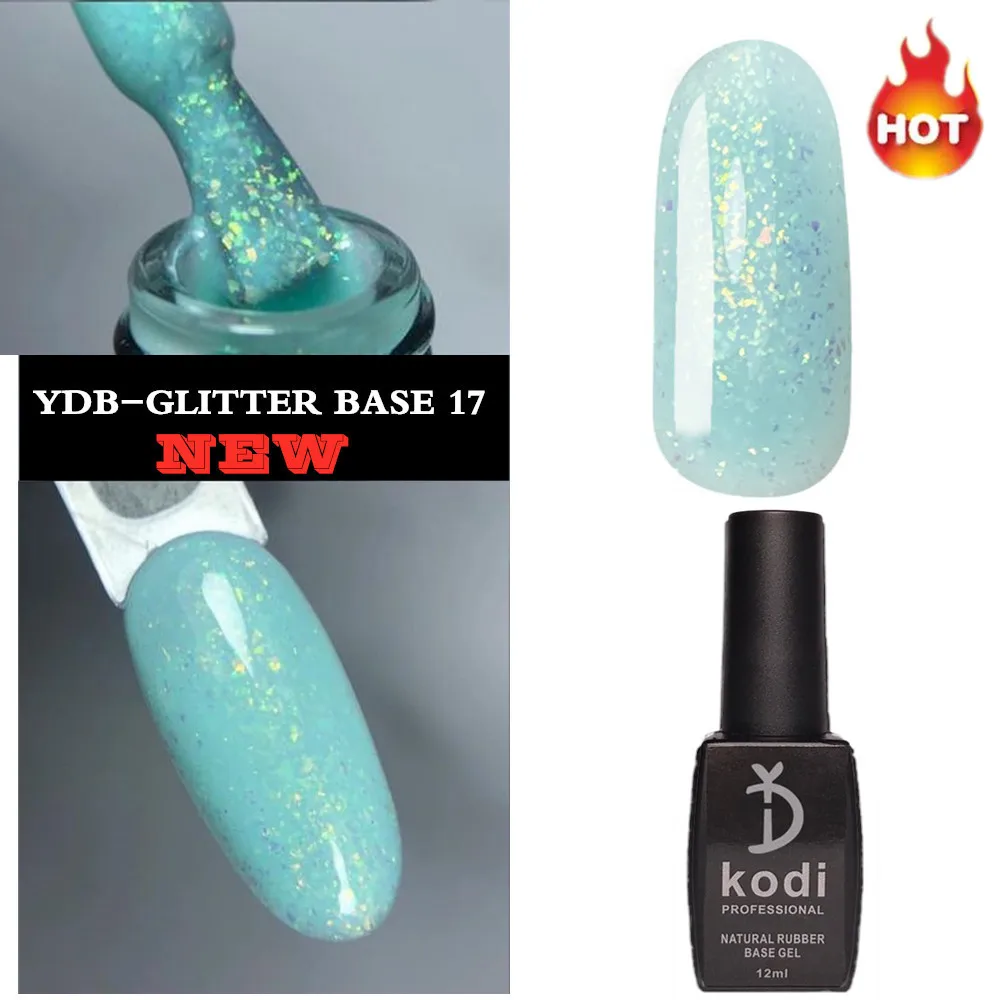 YD KODI PROFESSIONAL 12 ML Glitter Rubber Base Coat 5 Kleuren Gel Nagellak Set Nail Art Vernis Hybrid Hot gel Vernissen Nail